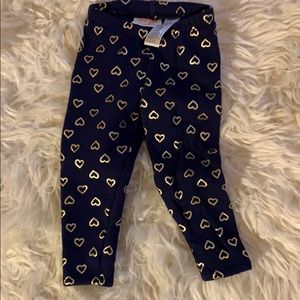 Like new Cat & Jack leggings with metallic hearts